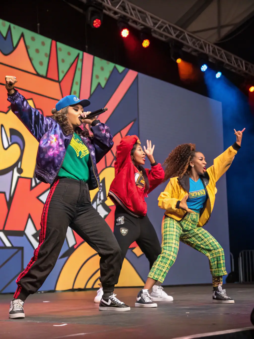A lively image of a jazz dance class at K DANSE, with dancers performing energetic routines, showcasing rhythm and style.